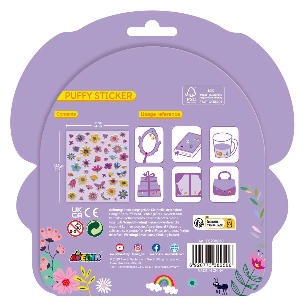 Garden Sticker Book Puffy 50 pcs