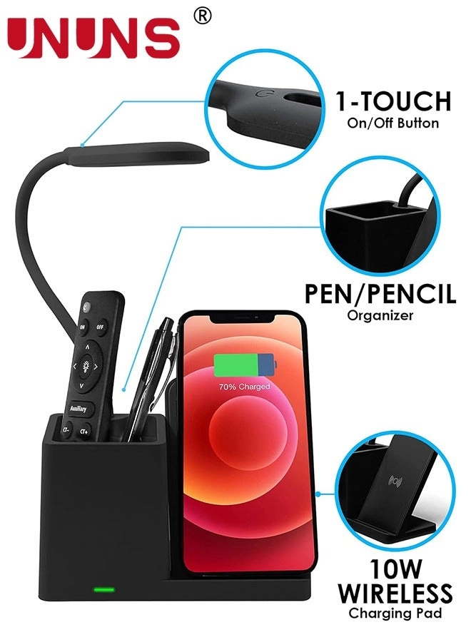 Desk Lamp - Wireless Charger Pen Holder 3 Color Modes