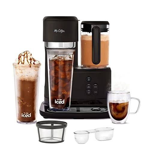 3-in-1 Single-Serve Iced and Hot Coffee/Tea Maker and Blender - Built-In Blender Reusable Filter Bundle