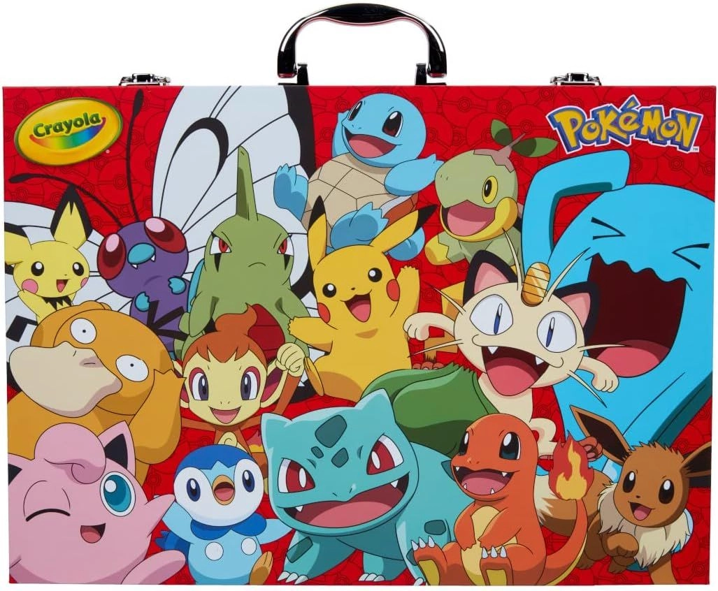 Pokemon Creative Art Set Case - 56 wax crayons 15 mini pencils 28 washable felt-tip pens