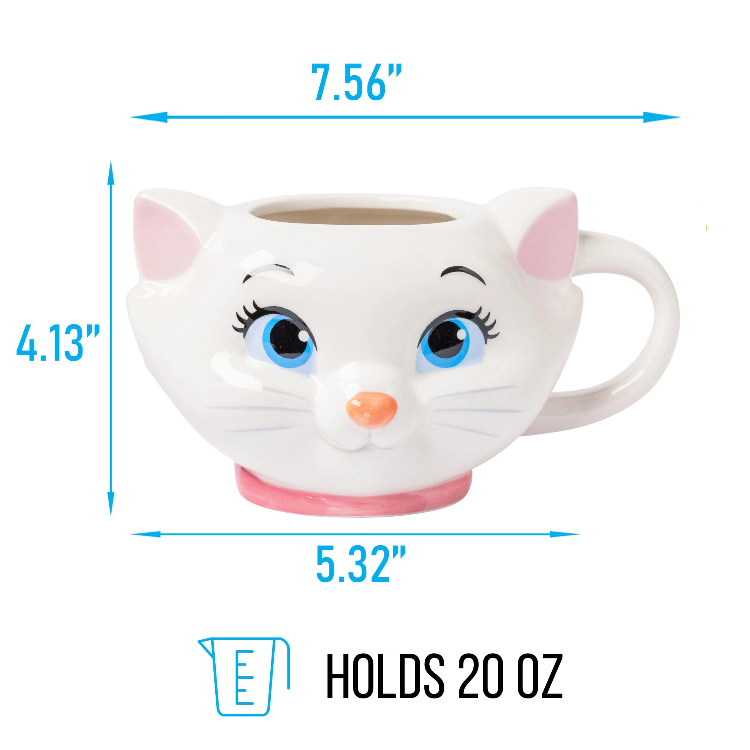 Disney Aristocats Marie Face Ceramic 3D Sculpted Mug