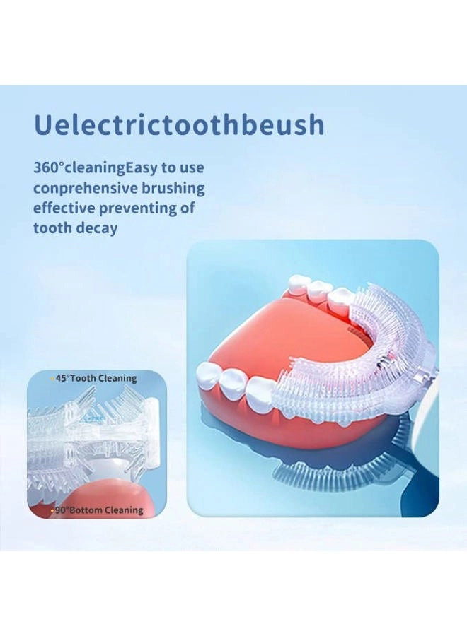 Kids Electric Toothbrushes u Shaped - Rechargeable 2 Mins Timer 6 Modes