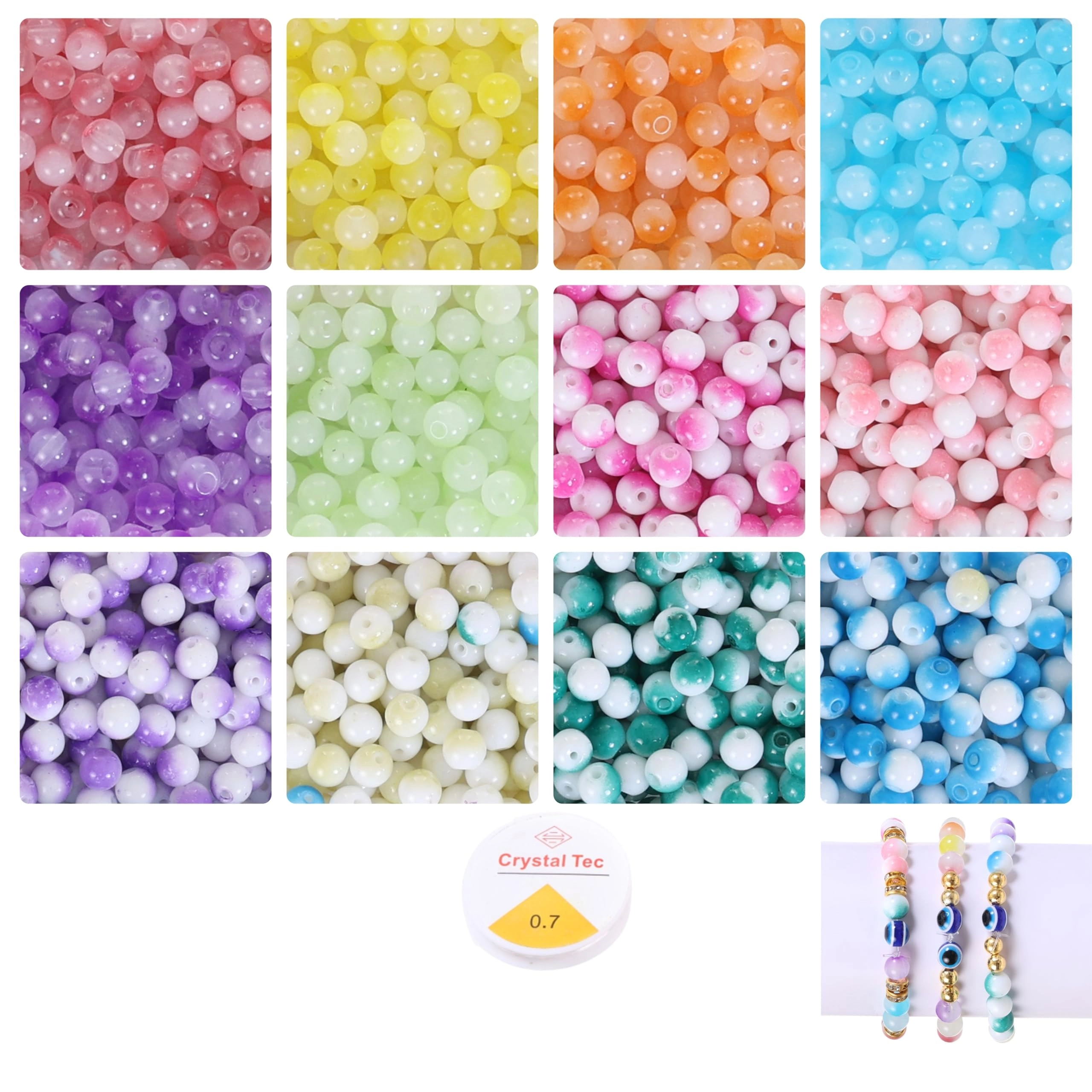 Bracelet Making Kit - 12 Types 10m Elastic Thread