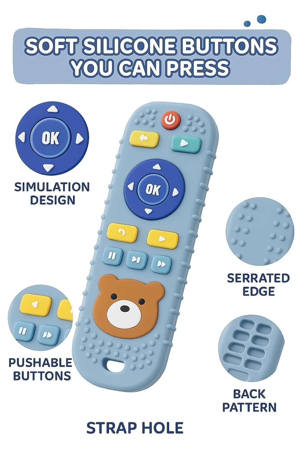 2 in 1 Teether - Beech Wood, Silicone