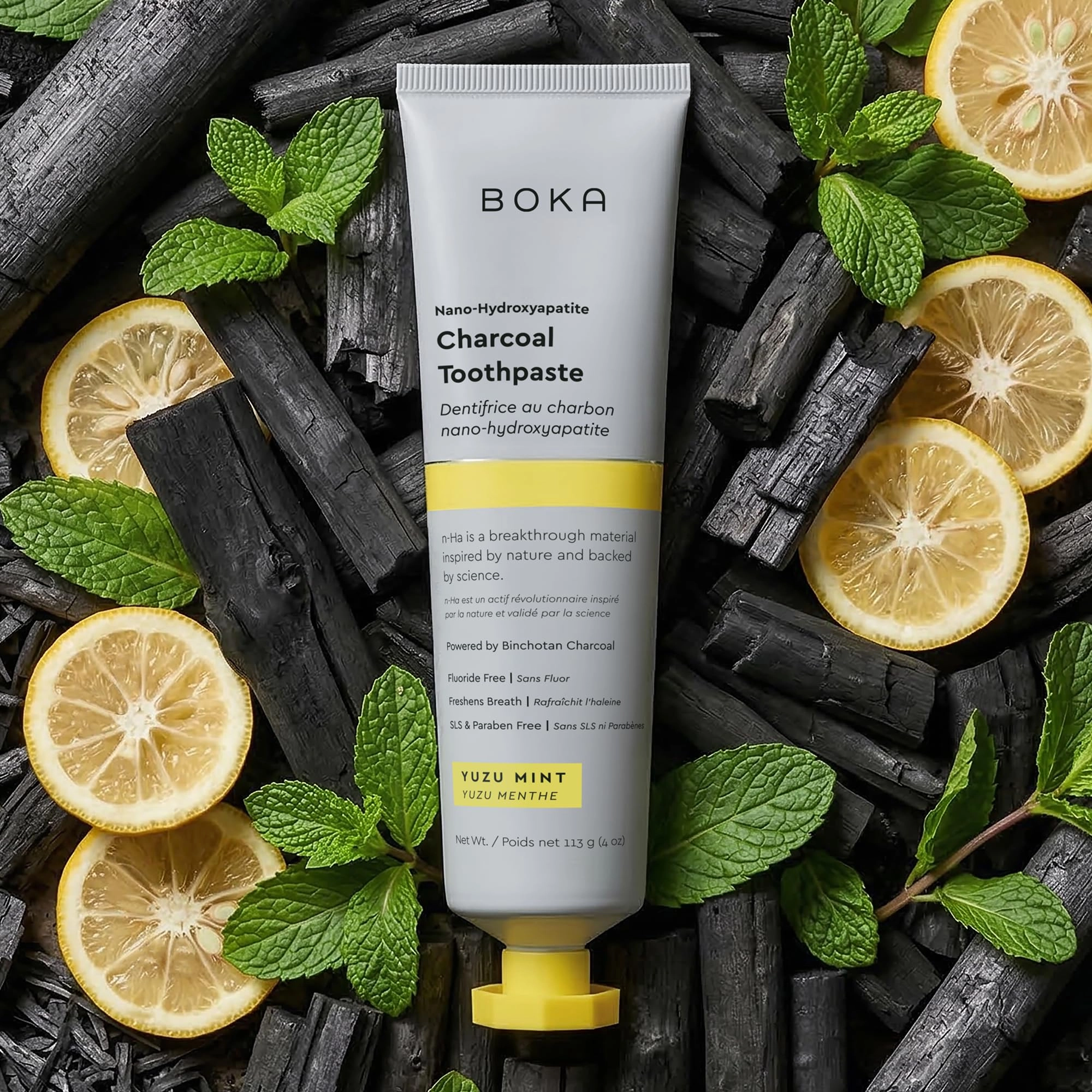 Nano Hydroxyapatite Charcoal Yuzu Mint Toothpaste Adult 118.29 ml