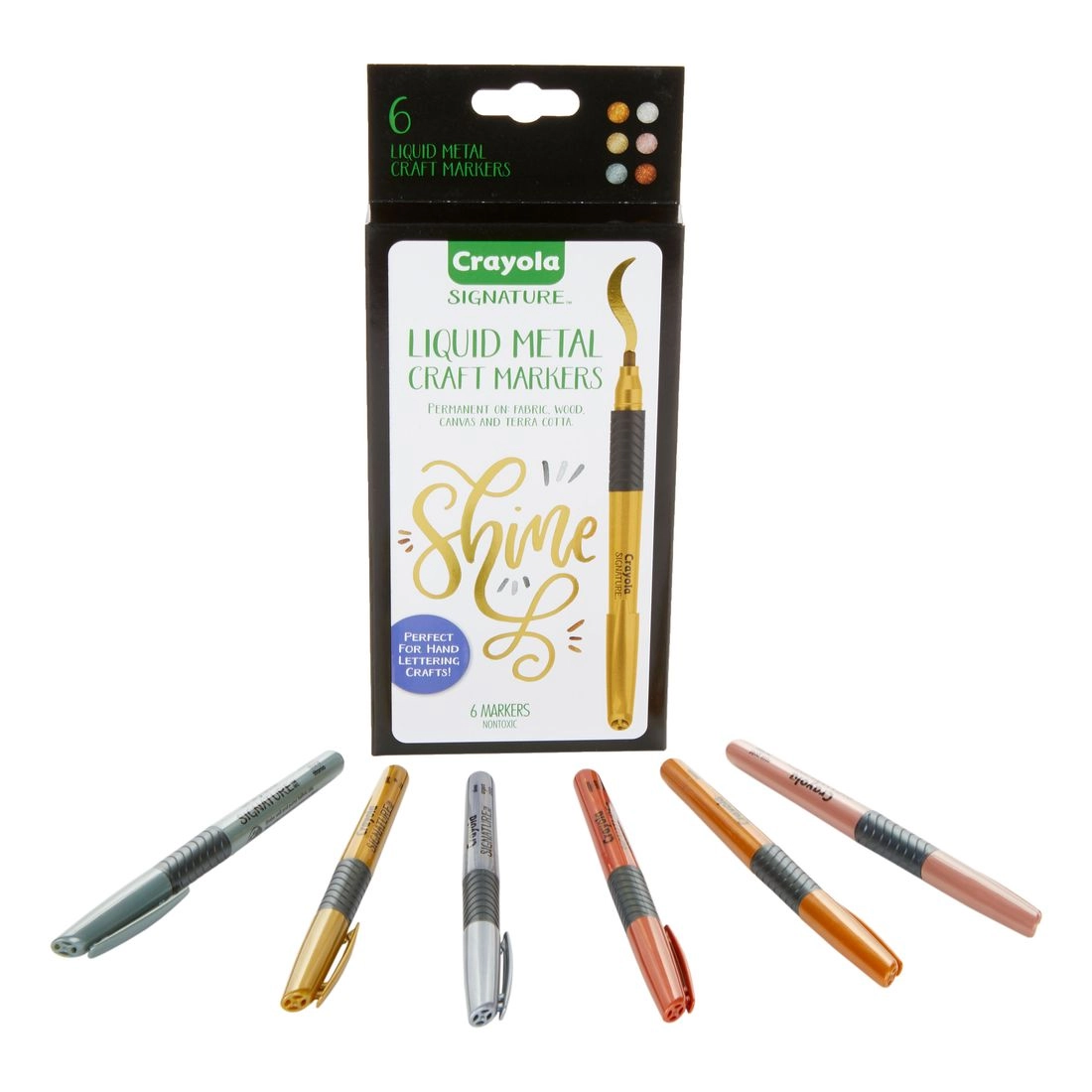 Crayola Signature Liquid Metal Craft Markers - gold rose gold silver bronze copper titanium