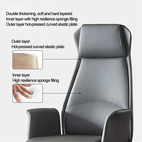 Desk Chair - PU Leather Brown High Back