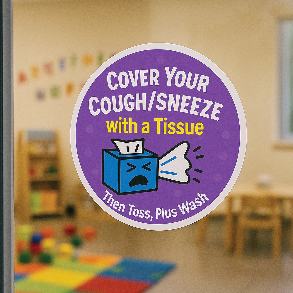 Cover Your Cough Sneeze – Kids Hygiene Sticker