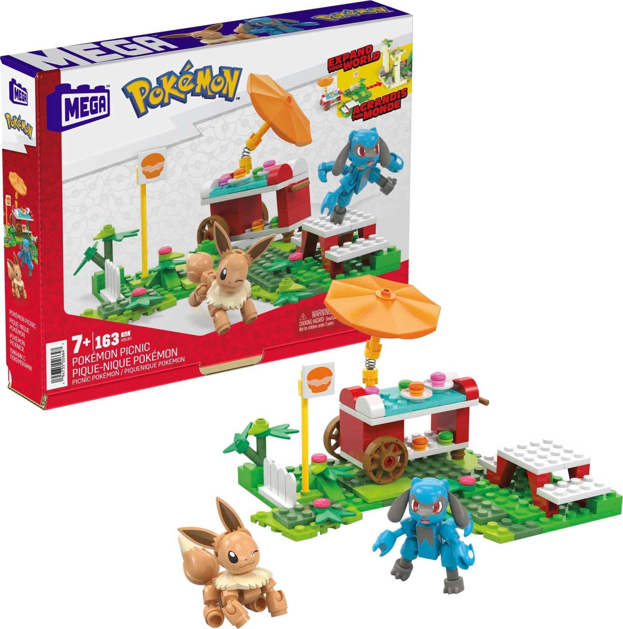 MEGA Pokémon Action Figure Building Toys Set - Pokémon Picnic Eevee and Riolu 193 pcs