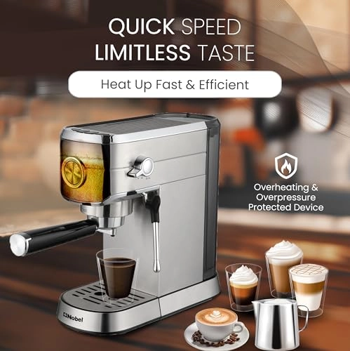 NCM15 Espresso Machine 15-Bar ThermoBlock Grinder & Cappuccino