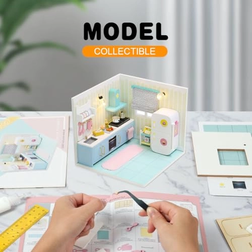 DIY Miniature Dollhouse Kit - mini kitchen