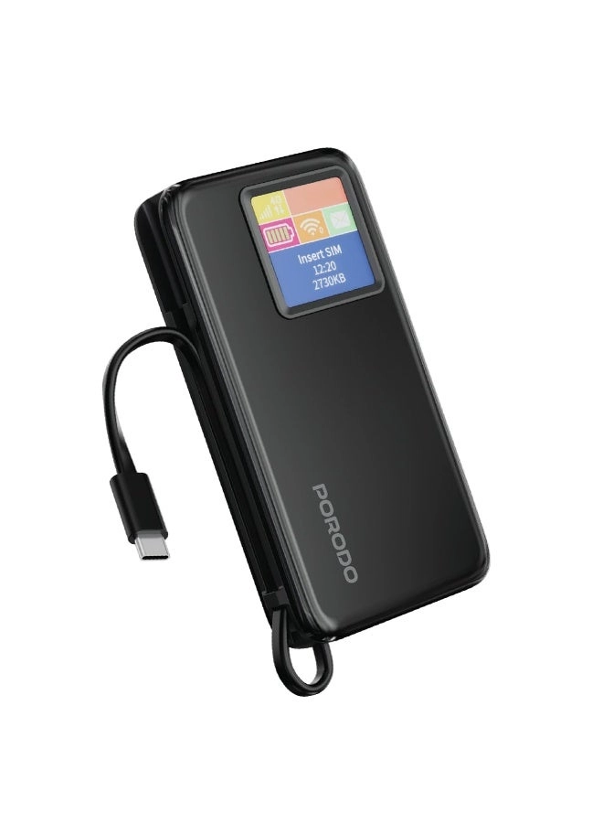 Porodo 4G LTE Pocket Router WiFi 6 - 150 Mbps