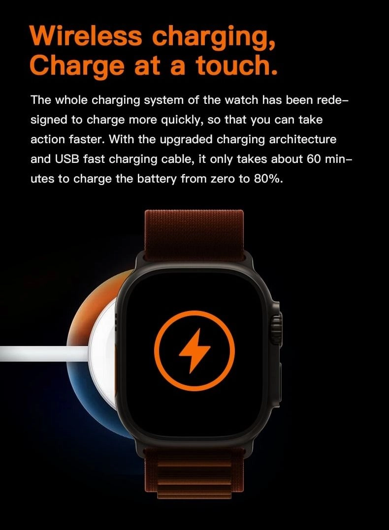 Smart Watch 9 - Wireless Charging Waterproof Heart Rate