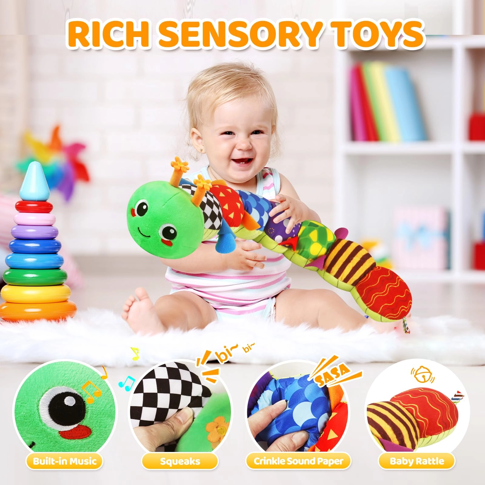 Baby Toys - 0 months Polyester Animal 1.0 Count