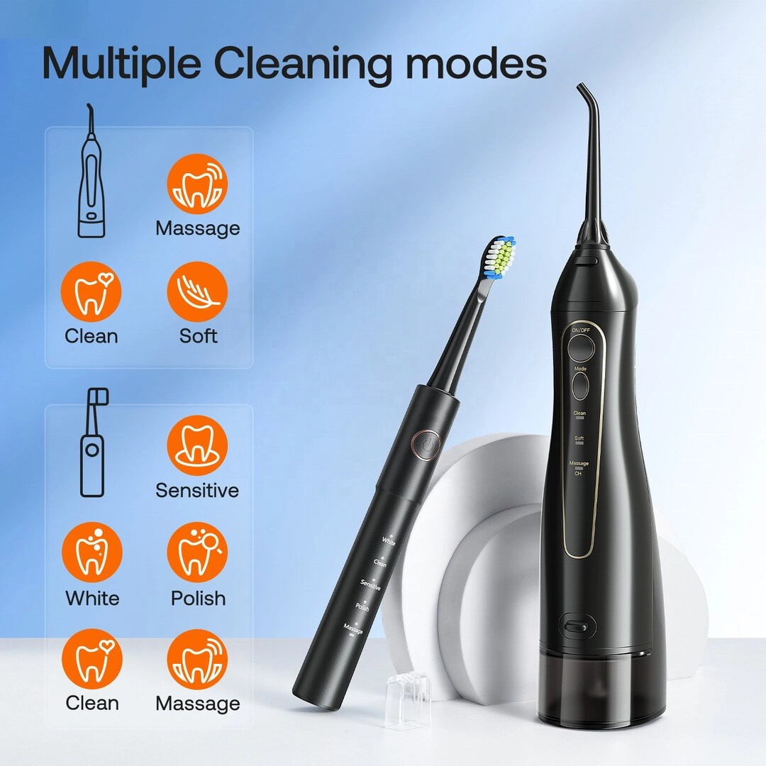 Dental Flosser - Waterproof + Rechargeable Electric Toothbrush - Multiple cleaning modes