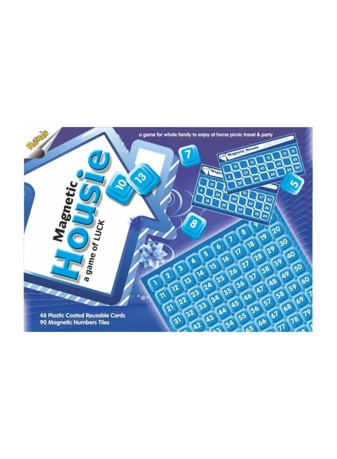 Magnetic Housie - Blue/Beige/White Plastic