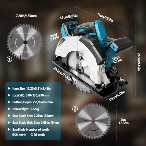 Brushless Motor Circular Saw Cordless 185mm