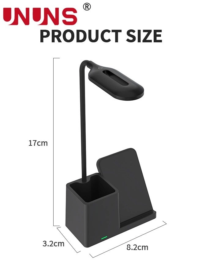 Desk Lamp - Wireless Charger Pen Holder 3 Color Modes