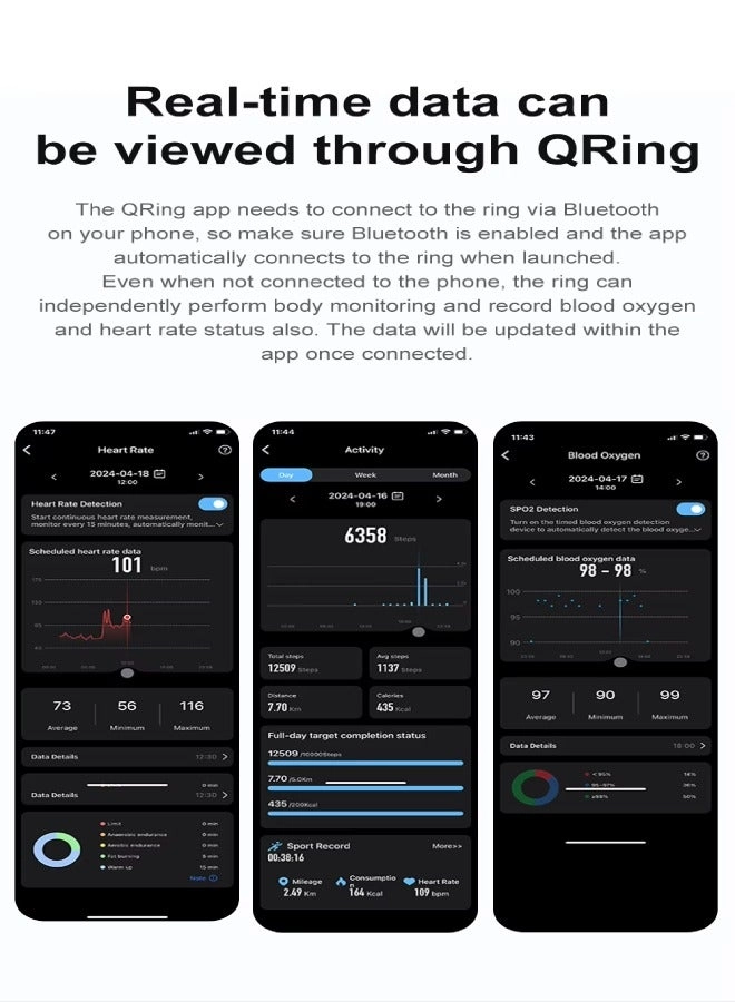 R06 - Smart Ring 5ATM IP68 Heart Rate Oxygen Monitor