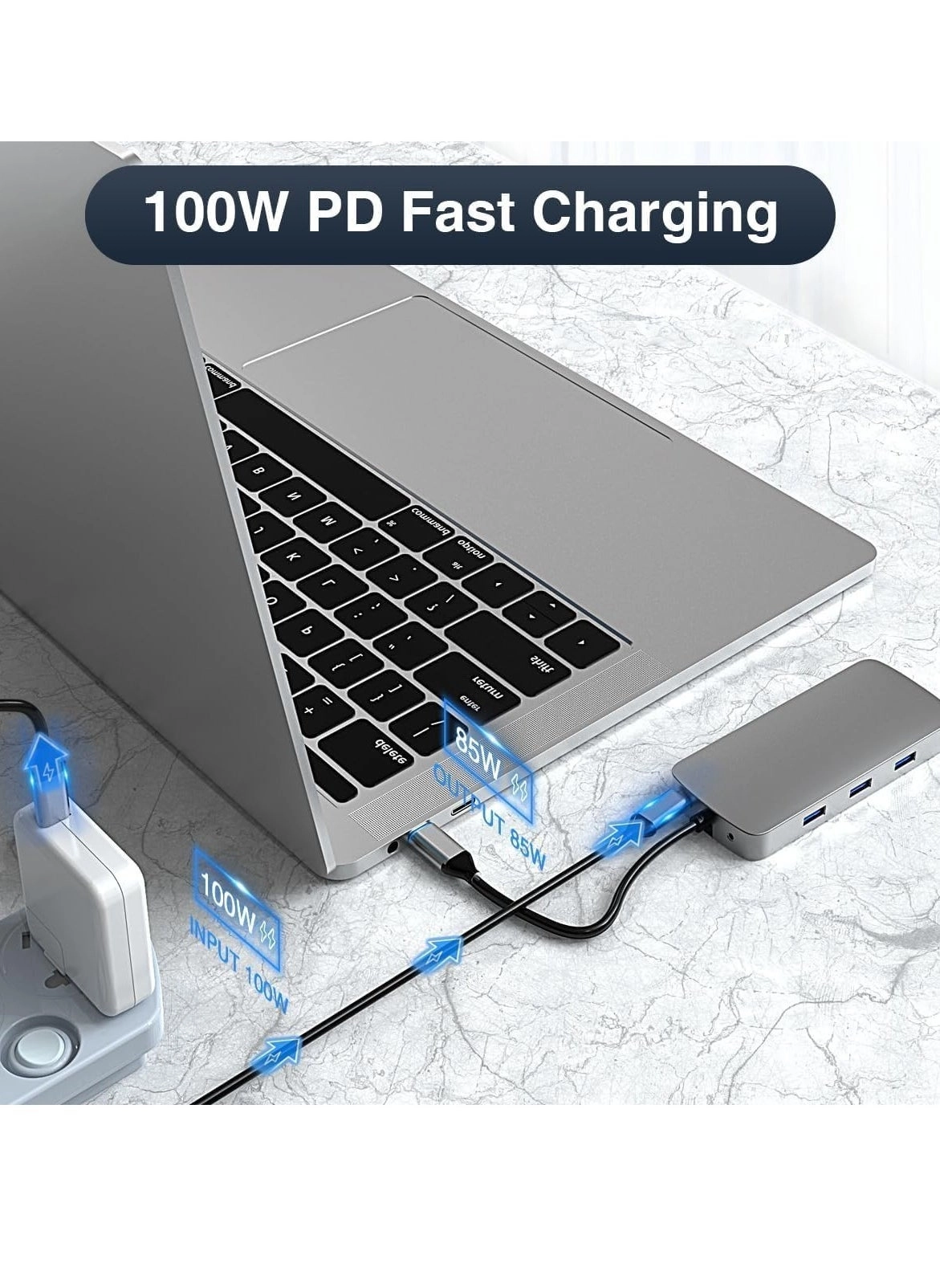 10-in-1 USB C Hub Docking Station - 4K HDMI VGA Ethernet