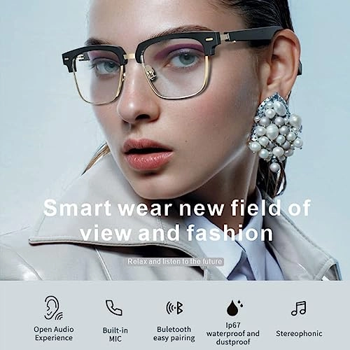 Smart Bluetooth Glasses - Open-Type Speakers Blue Light Lenses Bluetooth 5.3