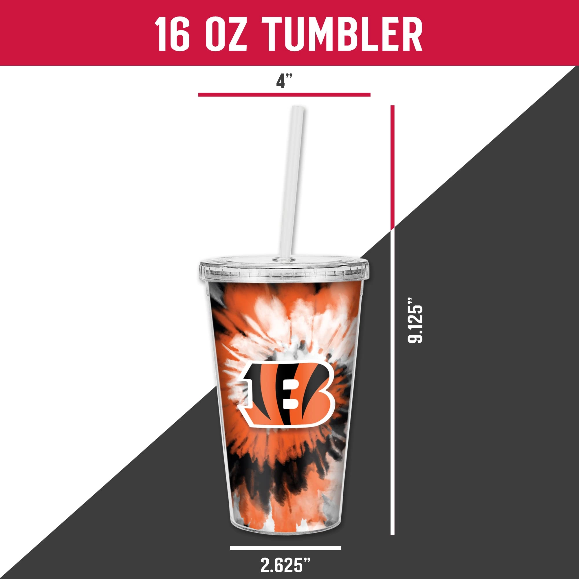 NFL Football Metallic Tie Dye Tumbler - 473ml