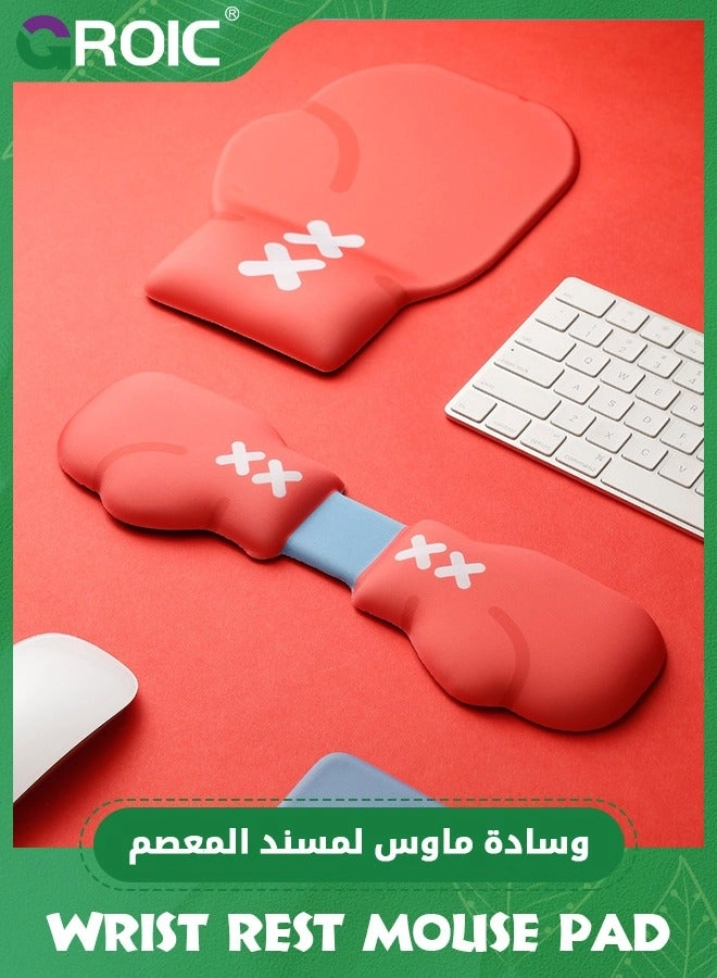 Mouse Pad - Red + Keyboard Wrist Rest