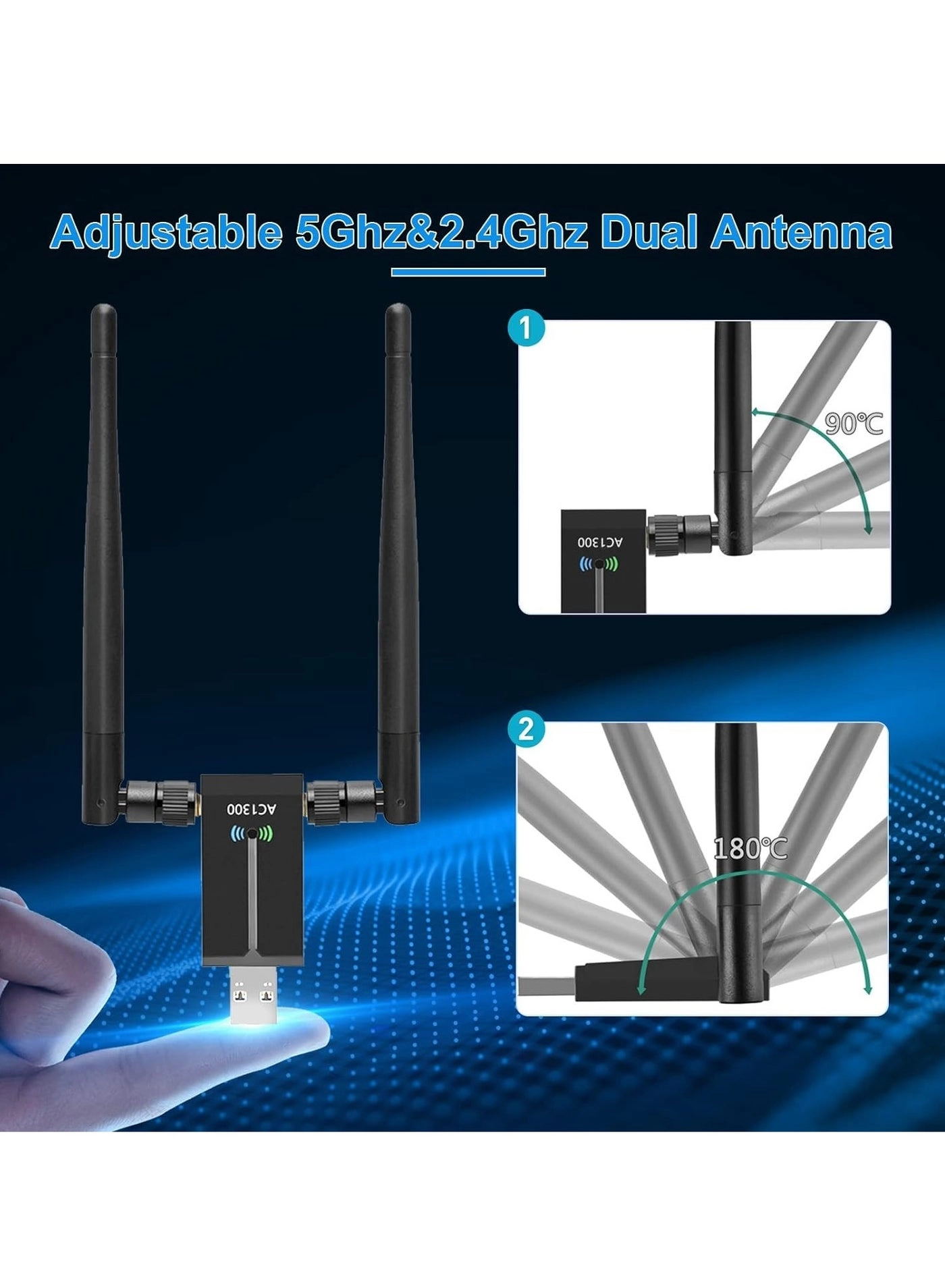 USB WiFi Adapter - Dual-Band 2.4GHz/5GHz USB3.0 Wireless