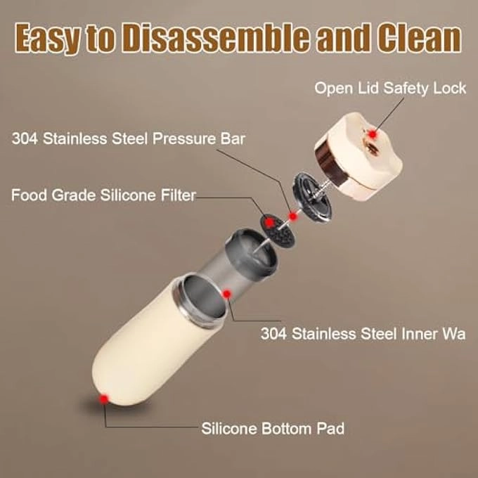 French Press - Portable Double-walled Vacuum 12oz