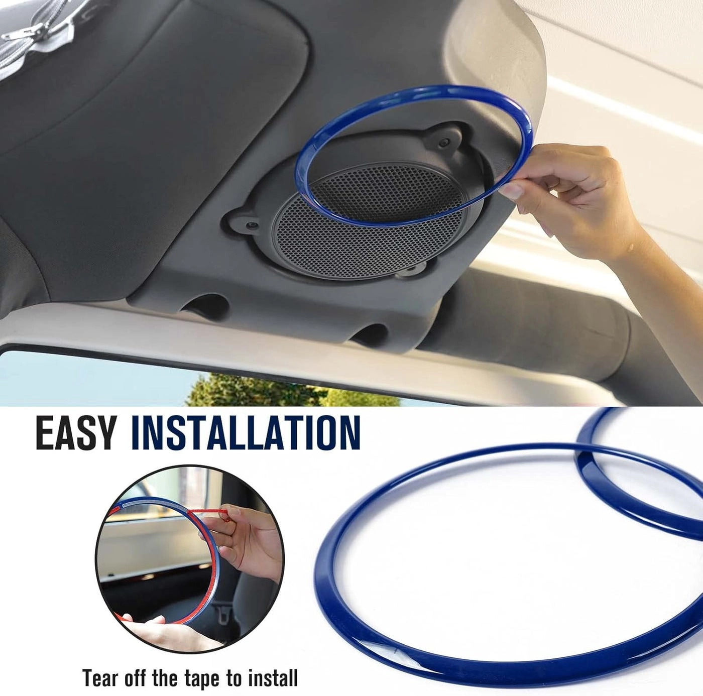 A Pillar & Roof Top Speaker Overlay Cover Trim - Jeep Wrangler JK & Unlimited 2007-2014