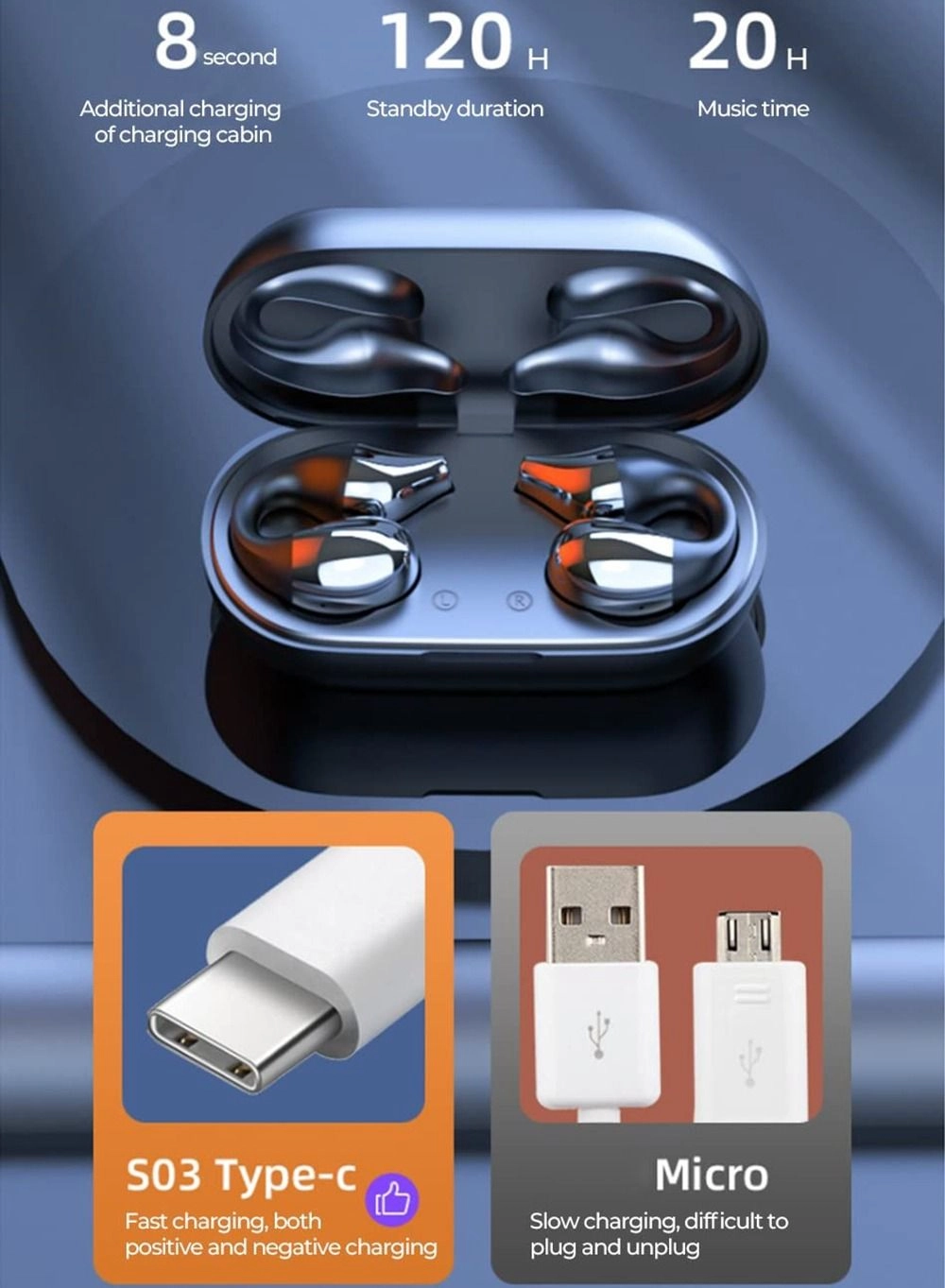 Bone Conduction Headphones Wireless Headphone