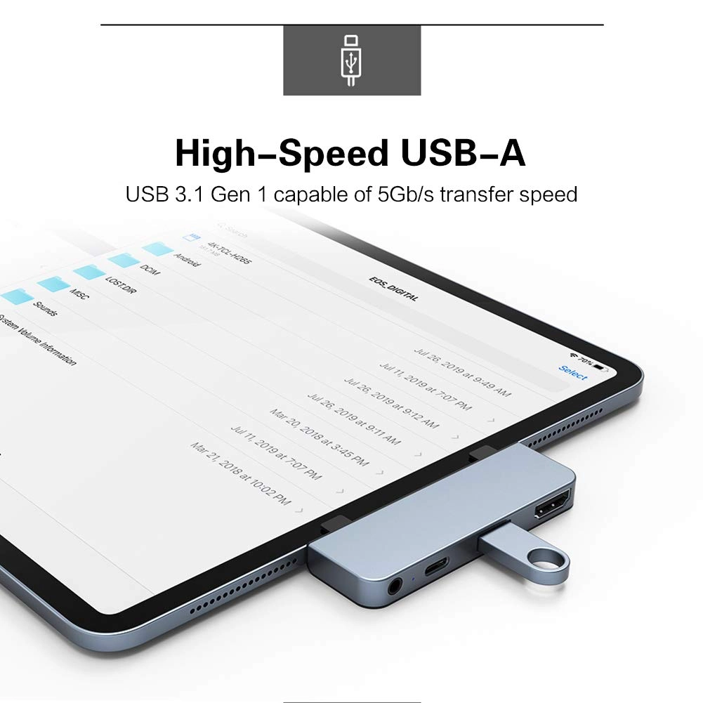 iPad Pro USB C Hub - 4-in-1 4K30Hz HDMI 60W PD