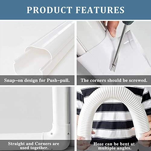 Line Set Cover Kit - fits for most mini split or central AC system ranging from 7000 BTU to 24000 BTU