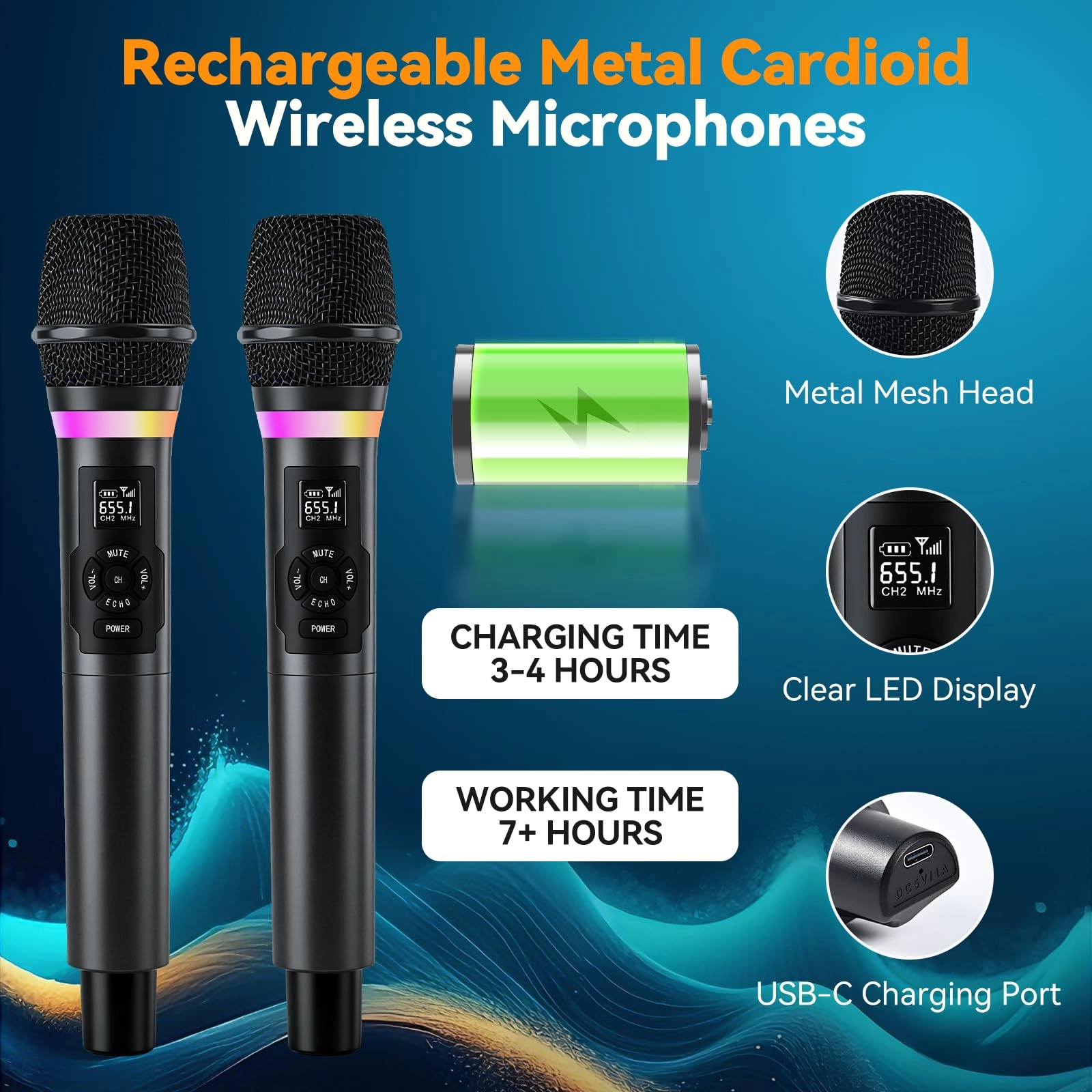 wireless handhold microphone - 2x 2.4GHz