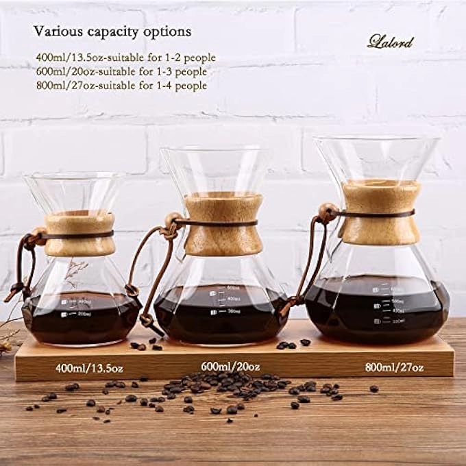 Coffee Dripper - Reusable Stainless Steel Filter 600 Ml Borosilicate Glass