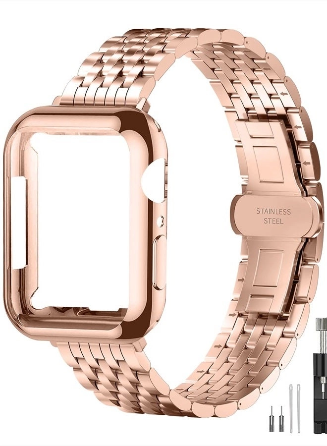 QUNDAXI Metal Watch Band for Apple Watch Series 8 7 6 5 4 3 2 1 SE SE2