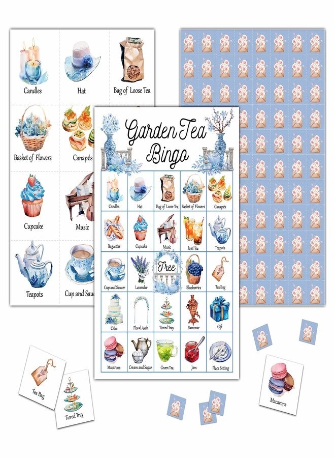 Garden Tea Party Bingo Game Card - 24 Players