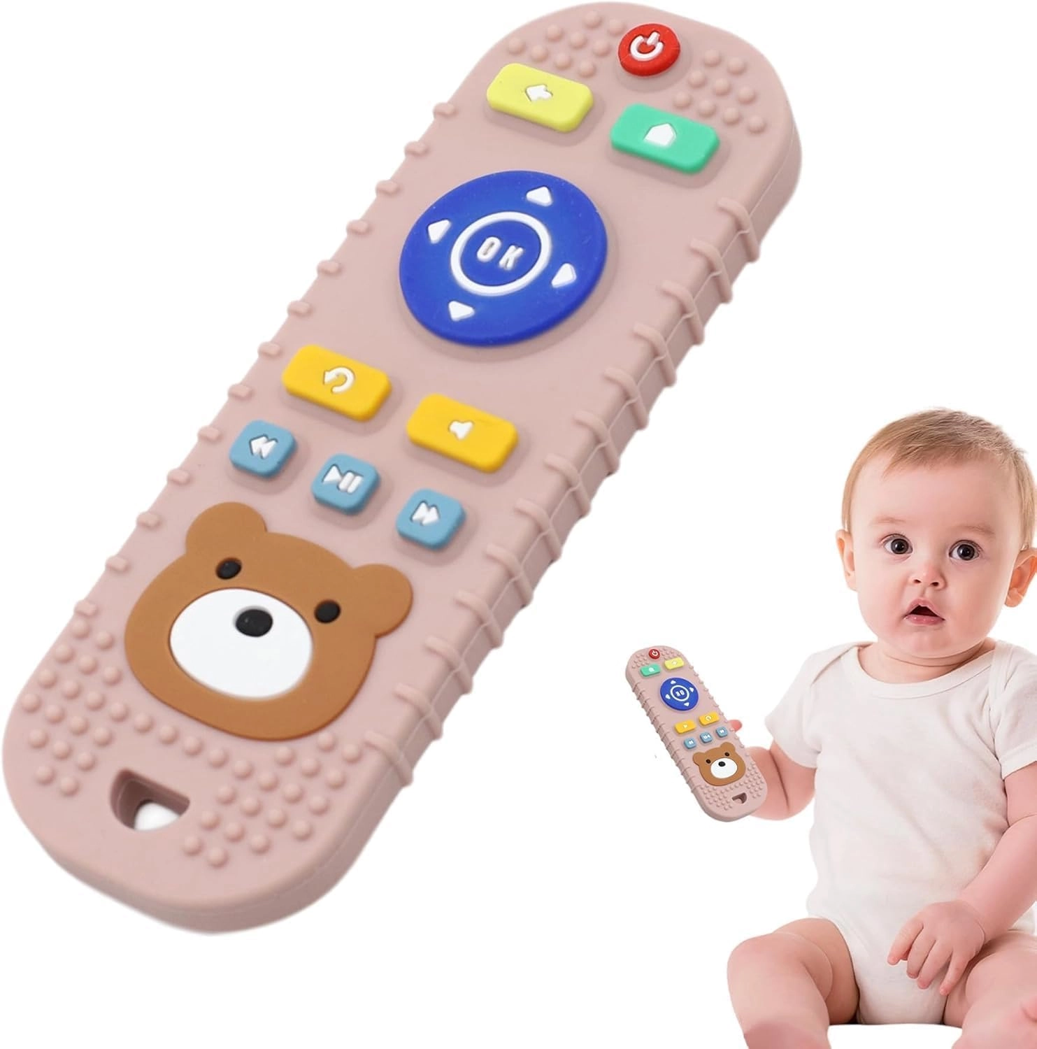 2 in 1 Teether - Beech Wood, Silicone