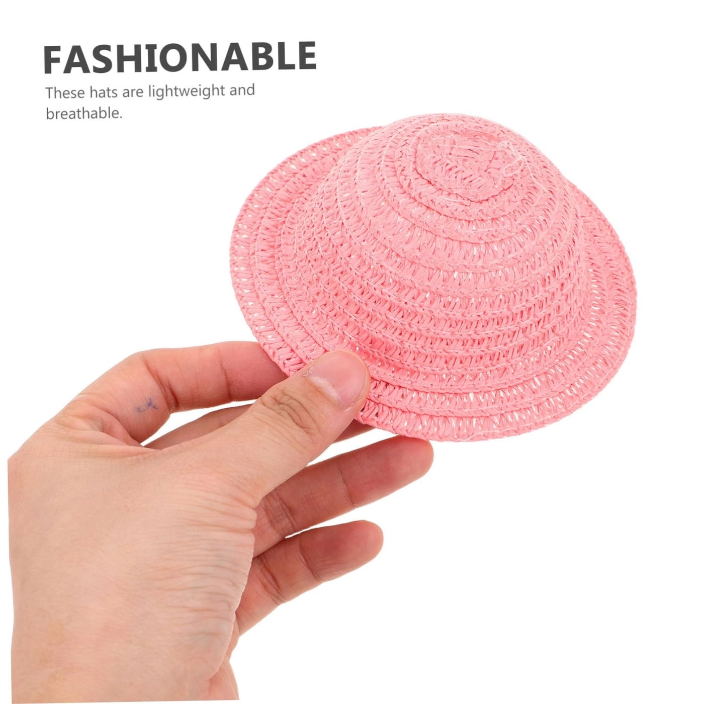 Miniature Woven Straw Hat - 5 little_kid 10.50X10.50X5.00CM