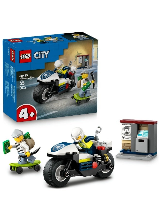 City Police Motorcycle Chase (60455) - Motorcycle 2 Minifigures Skateboard