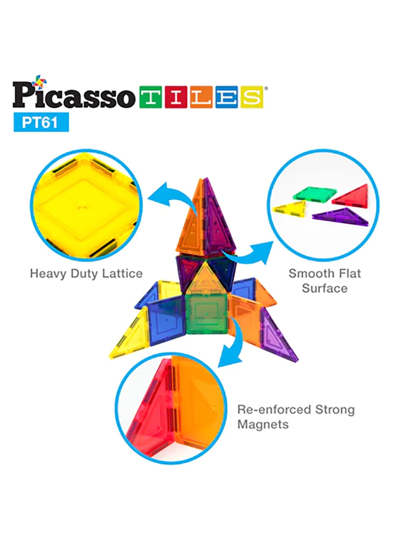 Magnetic 3D Blocks - Construction 61 pcs