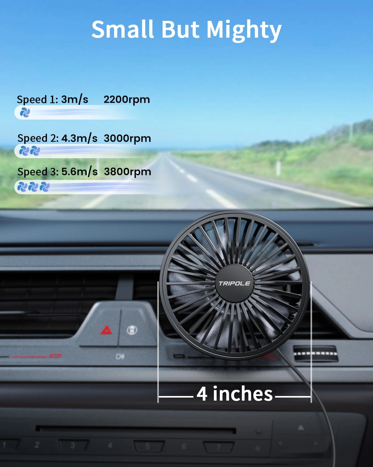 Car Fan - USB Powered 3 Speed