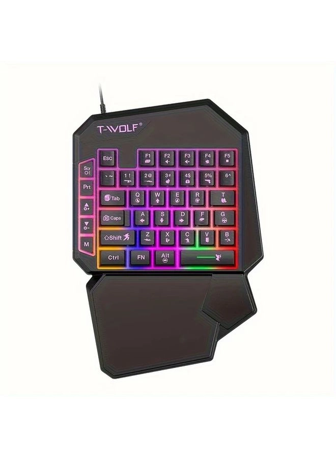 Generic Single Hand Mechanical Feel Keyboard - Wired