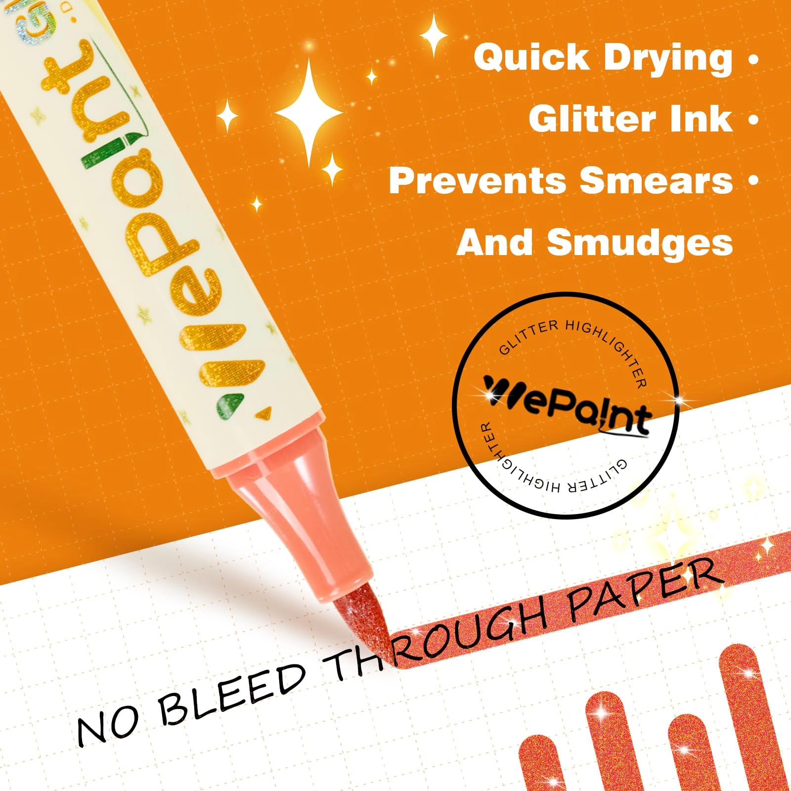 Glitter Markers - Multicolor Dual-tip Brush