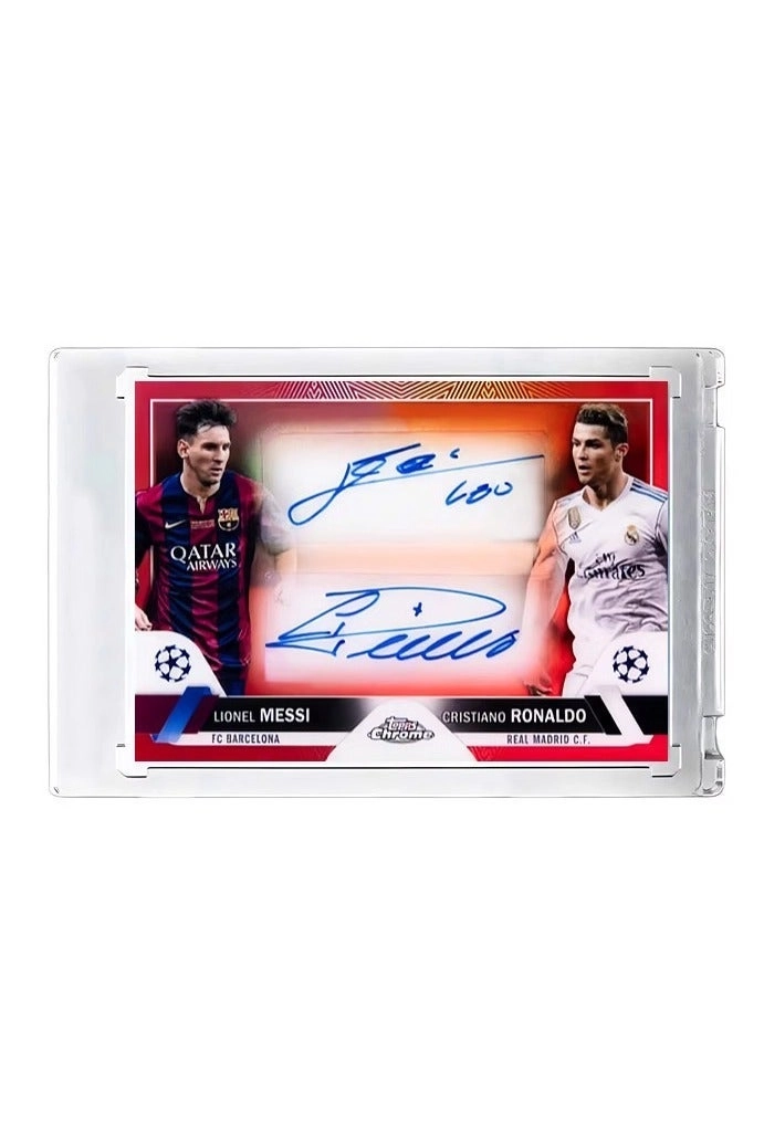 Topps Chrome Co-Signers Autograph - Cristiano Ronaldo & Lionel Messi Dual Autographed Refractor