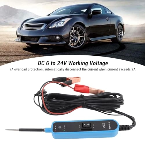 Power Circuit Tester - 7A 6-24V red clamp