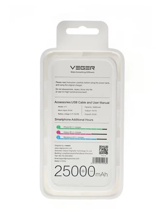 Power Bank - 25000 mAh 185 Watt-hour