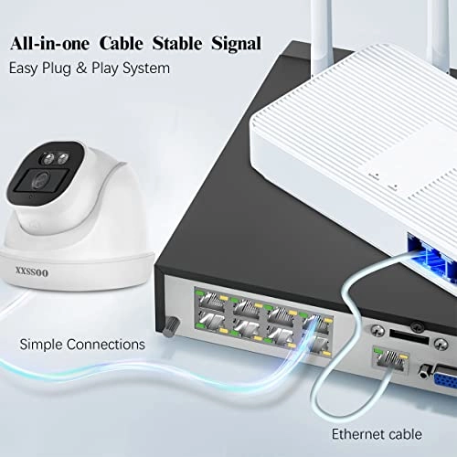 PoE Dome Outdoor Home Security Camera System 4K