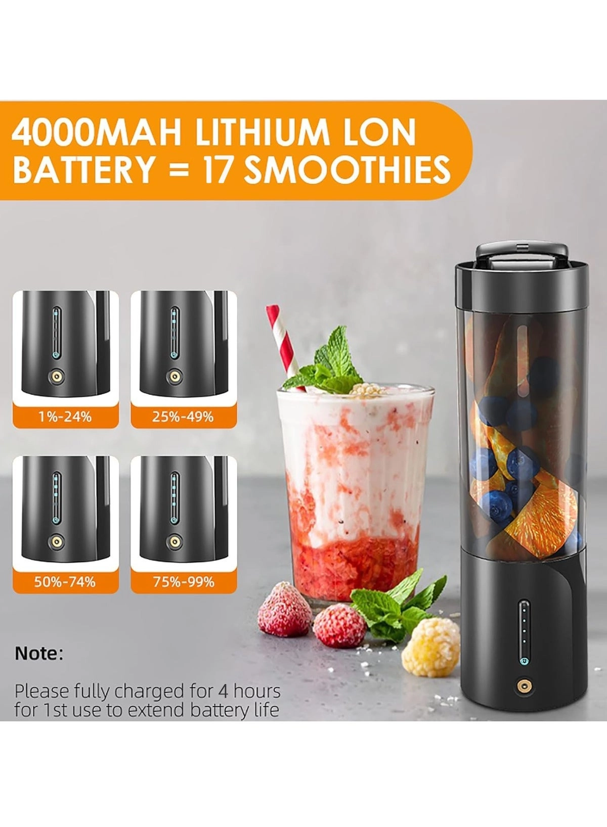 Portable Blender - 16oz Cordless