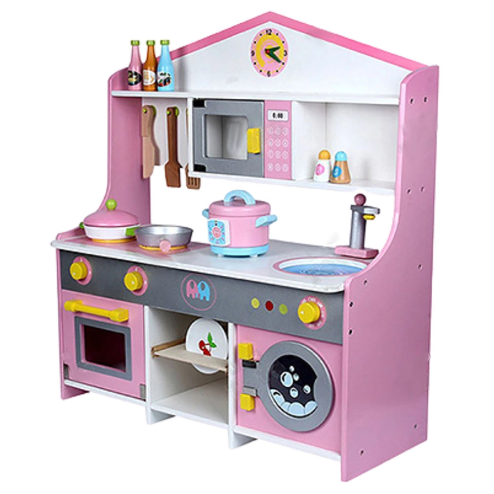 KT002 - Wooden Kitchen With Washing Machine